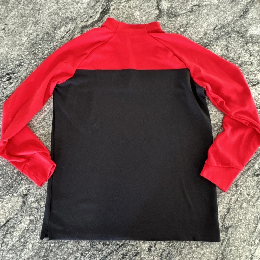 Nike Golf‎ DRI Fit Men's L Red Black 1/4 Zip Pullover Sweater 888563-657 #570